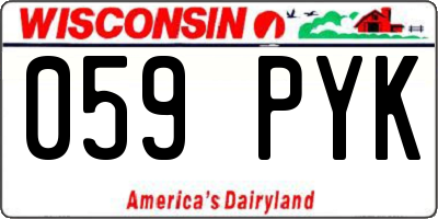 WI license plate 059PYK