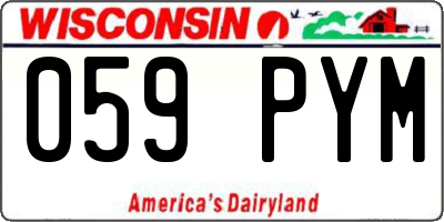 WI license plate 059PYM