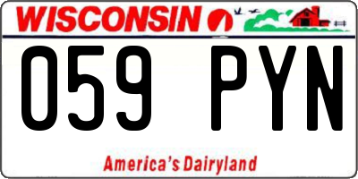 WI license plate 059PYN