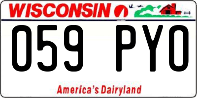 WI license plate 059PYO