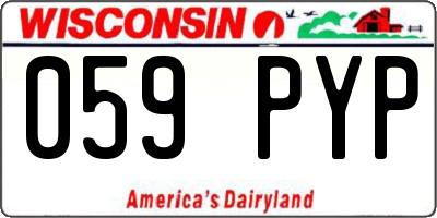 WI license plate 059PYP