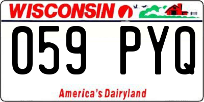 WI license plate 059PYQ