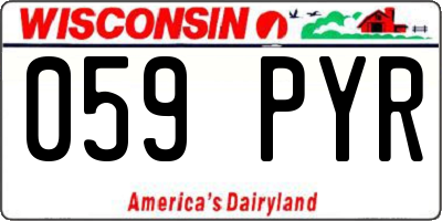 WI license plate 059PYR