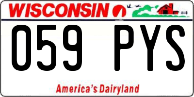 WI license plate 059PYS