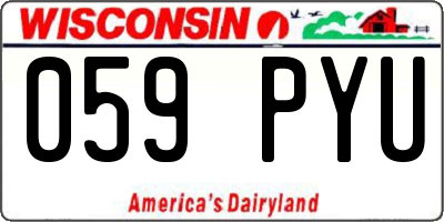 WI license plate 059PYU