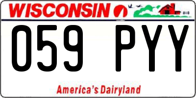 WI license plate 059PYY