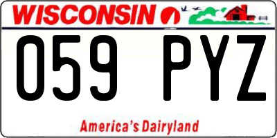 WI license plate 059PYZ