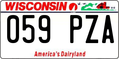 WI license plate 059PZA