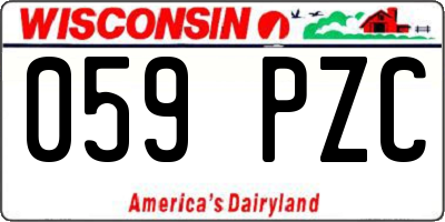 WI license plate 059PZC