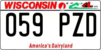 WI license plate 059PZD