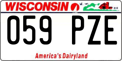 WI license plate 059PZE