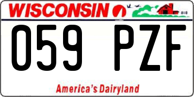 WI license plate 059PZF