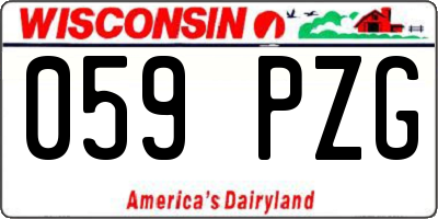 WI license plate 059PZG