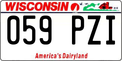 WI license plate 059PZI