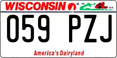 WI license plate 059PZJ