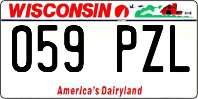 WI license plate 059PZL