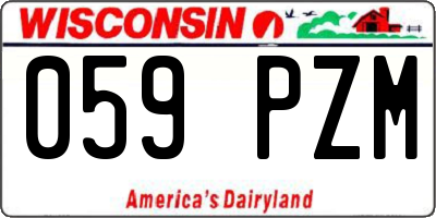 WI license plate 059PZM