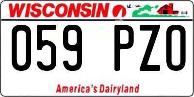 WI license plate 059PZO