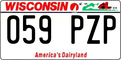 WI license plate 059PZP