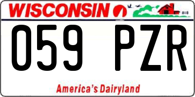 WI license plate 059PZR