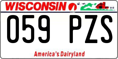 WI license plate 059PZS