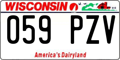 WI license plate 059PZV