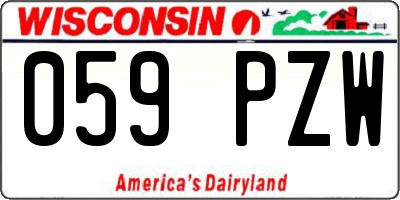 WI license plate 059PZW