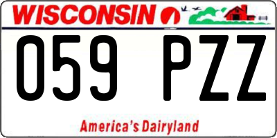 WI license plate 059PZZ