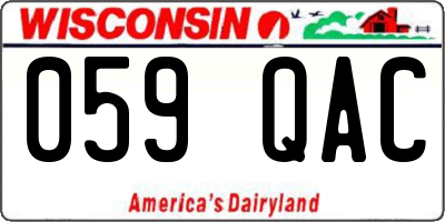 WI license plate 059QAC