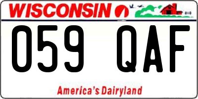 WI license plate 059QAF