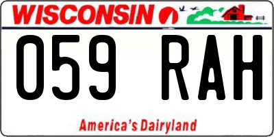 WI license plate 059RAH