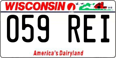 WI license plate 059REI