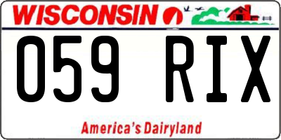 WI license plate 059RIX