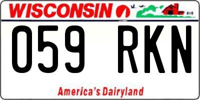 WI license plate 059RKN