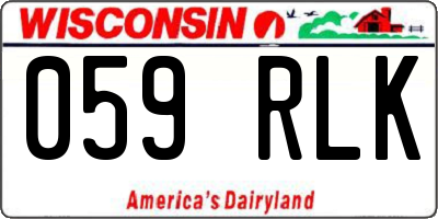 WI license plate 059RLK