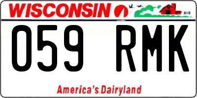 WI license plate 059RMK