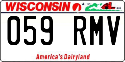 WI license plate 059RMV