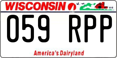 WI license plate 059RPP