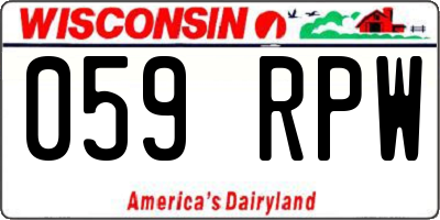 WI license plate 059RPW