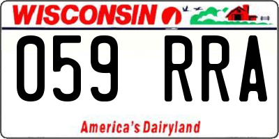 WI license plate 059RRA