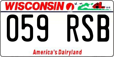 WI license plate 059RSB