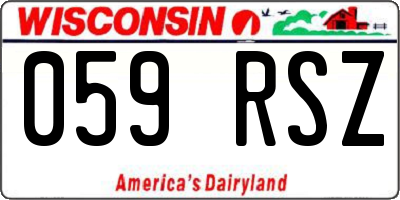 WI license plate 059RSZ