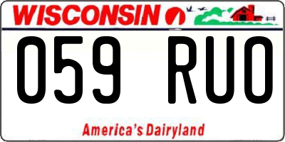 WI license plate 059RUO