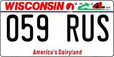 WI license plate 059RUS