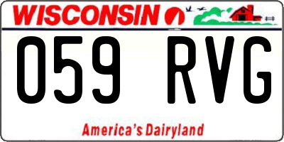 WI license plate 059RVG