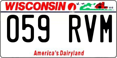WI license plate 059RVM