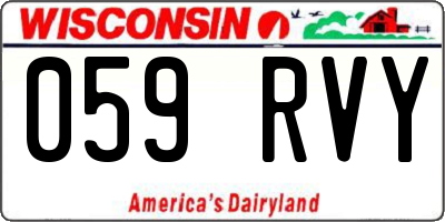 WI license plate 059RVY