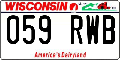 WI license plate 059RWB
