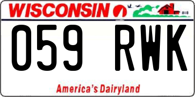 WI license plate 059RWK