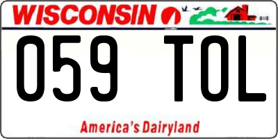 WI license plate 059TOL